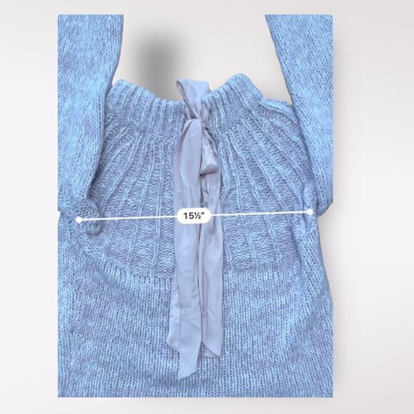 Anthropologie Moth Lavender Pink Coquette Boho Bow Back Sweater Size S - Picture 6 of 10